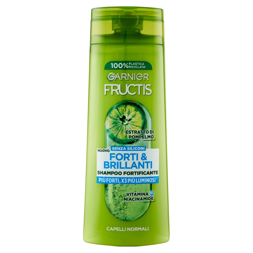 Garnier Fructis Shampoo Forti & Brillanti, shampoo fortificante per capelli normali,  250 ml